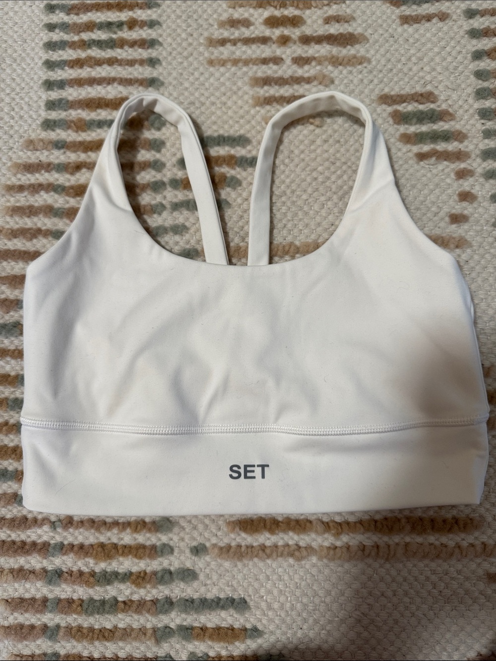 SET Active White Sports Bra - Racerback Support